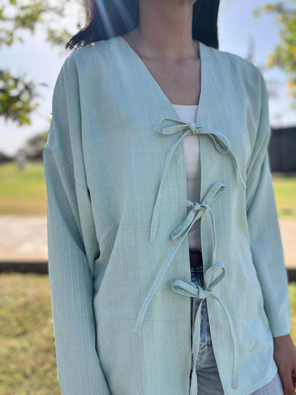 Mint green tie top