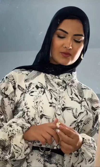 Leaves Print Summer Dress