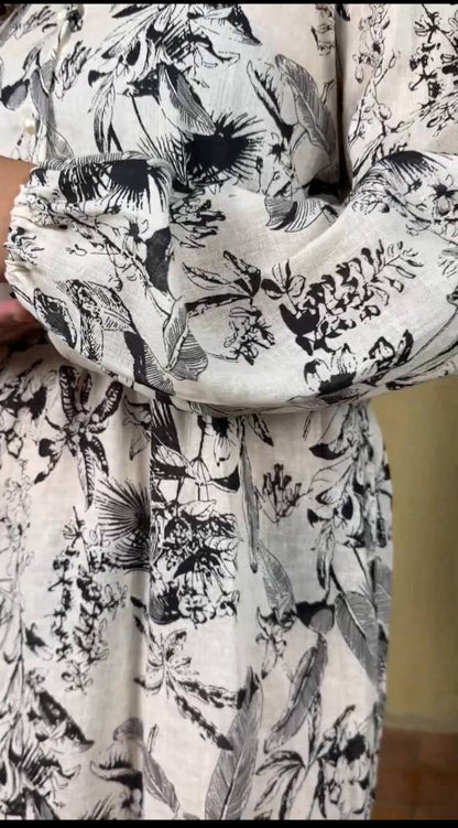 Leaves Print Summer Dress