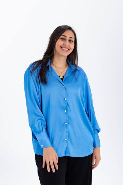 Satin Blue Shirt