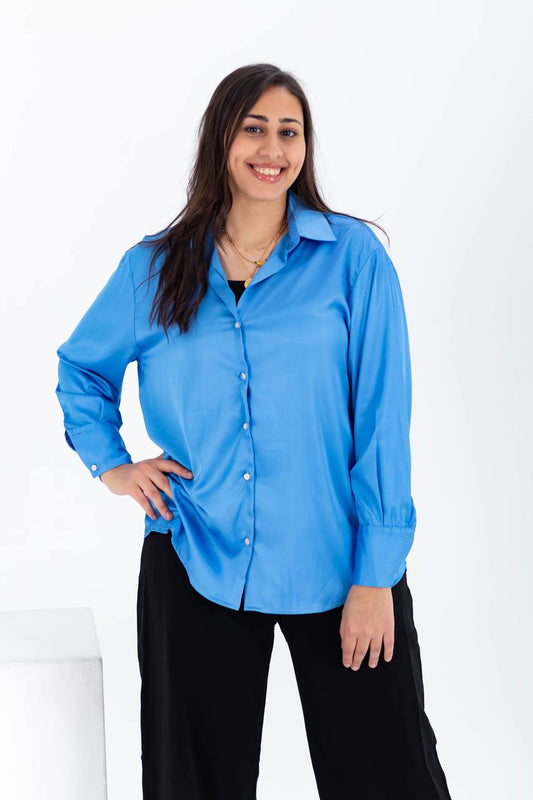 Satin Blue Shirt