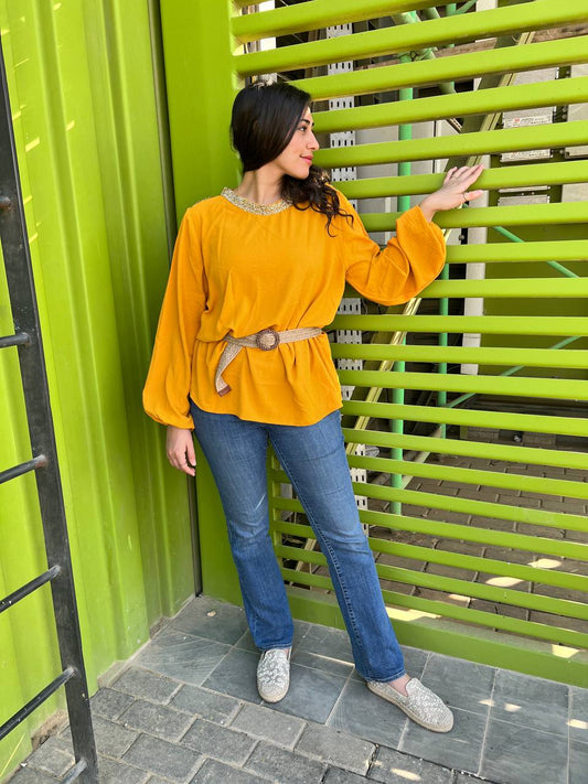 Mustard Bloom Blouse